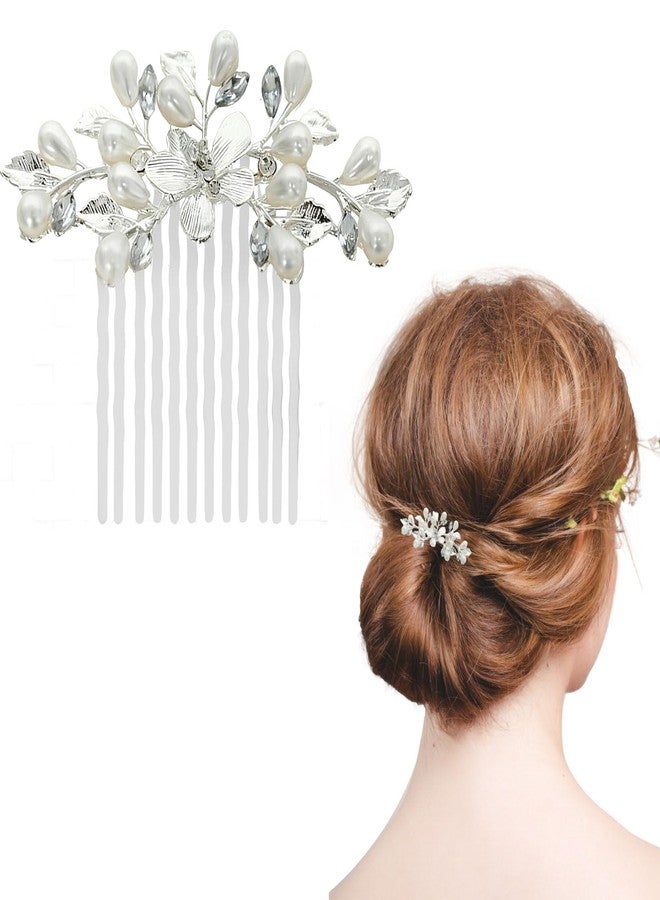 DeepSexual Bridal Pearl Hair Comb, Wedding Hair Accessories with Butterfly and Pearl Design for Bride and Bridesmaids (Silver) - Image 1